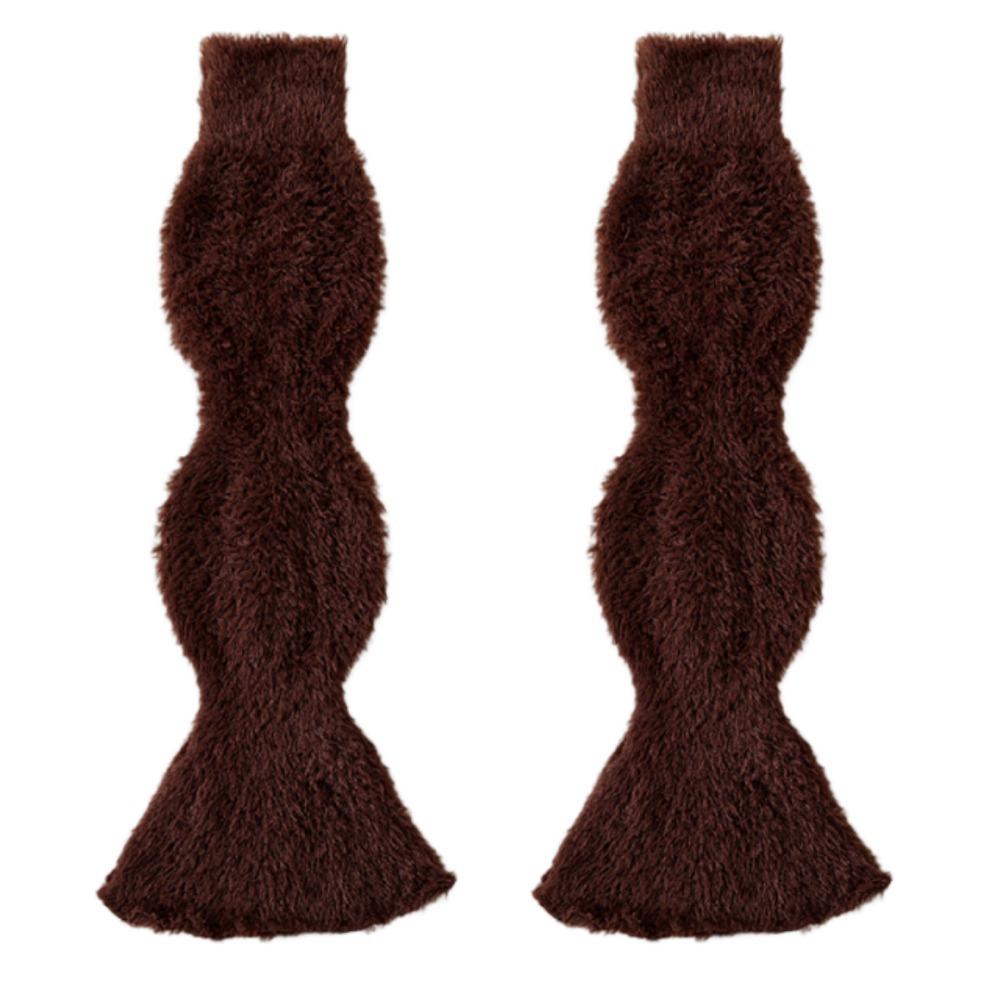 

Y2K Coral Fleece Foot Cover Sweet Women s Leg Warmers Trendy JK Knee High Socks Home Wear