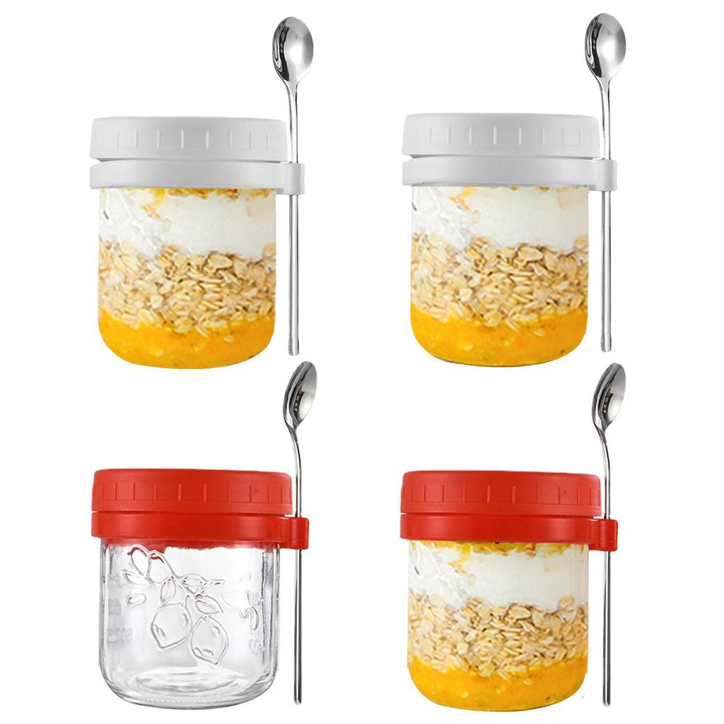 Buy Overnight Oatmeal Jars2pcs Oatmeal Prep Containers Glass13.5oz