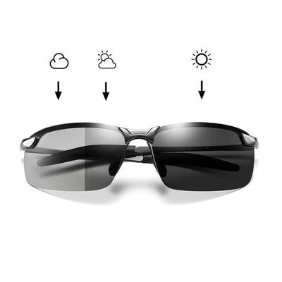 Men Photochromic Polarized Sunglasses Day and Night Vision Protective Goggles Sun Glasses for Driving Fishing Traveling Shopping