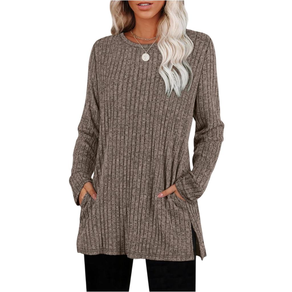 Women's Solid-color Fashionable Round-neck Top