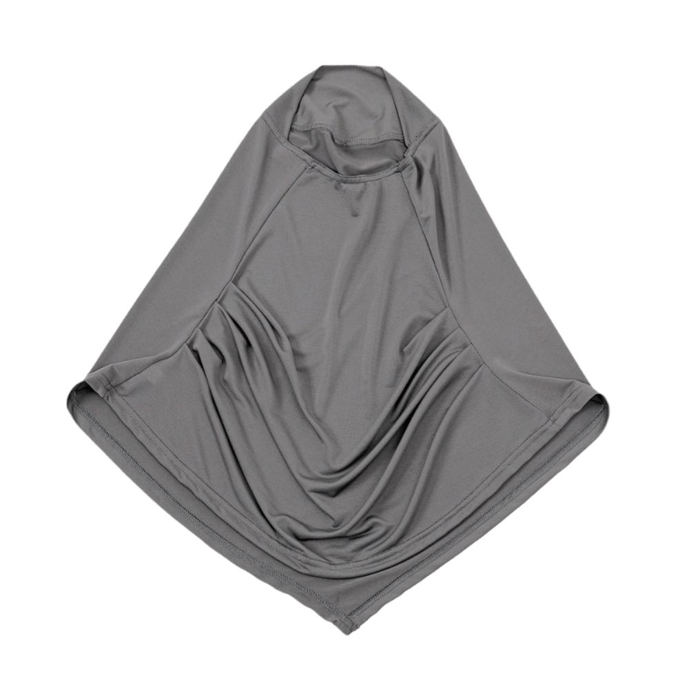 

Breathable Instant Hijab Crinkle Rayon Lightweight Sports Headscarf Plain Design Solid Color Full Neck Cover Turban Ladies темно серый
