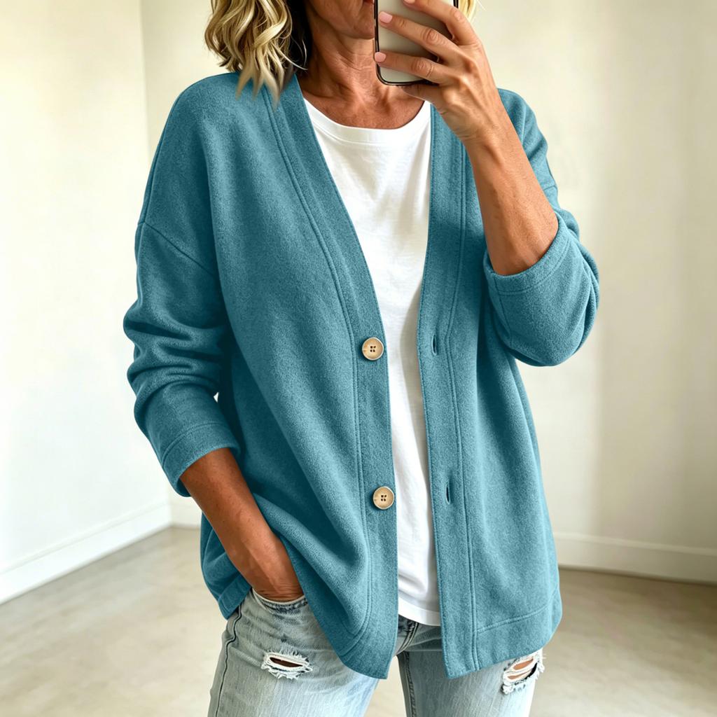 Giacca Casual da Donna con Bottoni Frontali Colorata per l'Uso Quotidiano