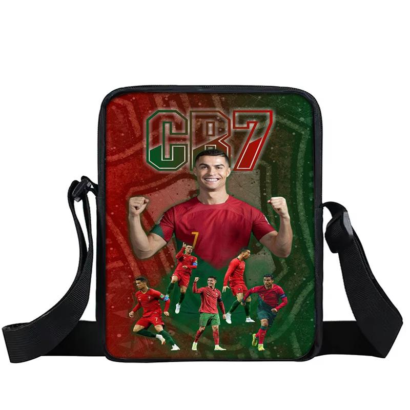 Bambini e Bambine Borsa a Spalla Sportiva Stampata Ronaldo CR Bambini Borsa Tote Casual per Telefono Stella del Calcio Uomini e Donne Borsa per la Spesa
