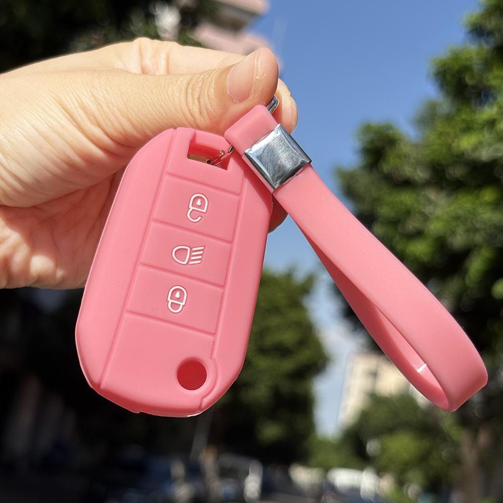Soft Key Case For Opel Corsa F Grandland X For Citroen C2 C5 C4 Cactus C8 C3 For Peugeot 208 2008 508 408 308 3008 Car Key Caps