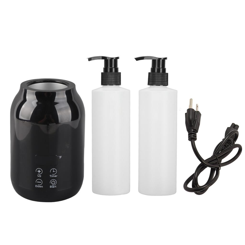 Essential Oil Heater LED Display Temperature Adjust Single Massage Oil Bottle Warmer 110‑240V US Plug