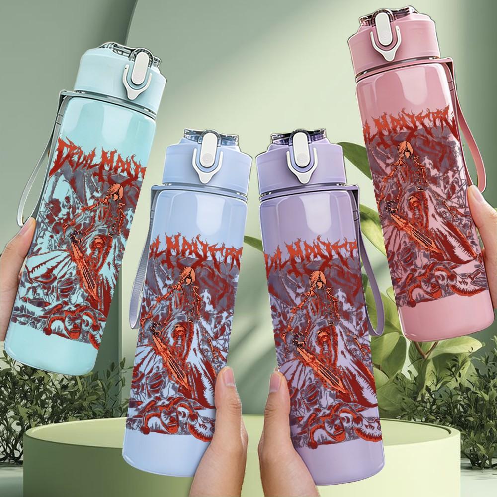 1PC Faint city map line sketch print 750ml colorful plastic sports water bottle leakproof pop up lid with straw for outdoor work home use