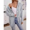 Women's Knitwear Autumn/winter Hooded Solid Color Loose Midi Button-down Cardigan Sweater