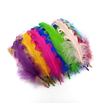 20 Stück Bunte Lockige Gänsefedern Plume DIY Traumfänger Hochzeits-Mittelstücke für Tische Schmuckherstellung Handwerkszubehör