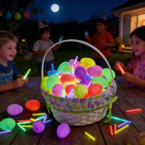 Set de Ouă de Paște Luminoase în Întuneric Ouă din Plastic care Se Iluminează și Ies din Coajă pentru Petrecerea de Sărbătoare Ornamente Fluorescente Reumplabile pentru Vânătoarea de Ouă și Aranjamente Centrale