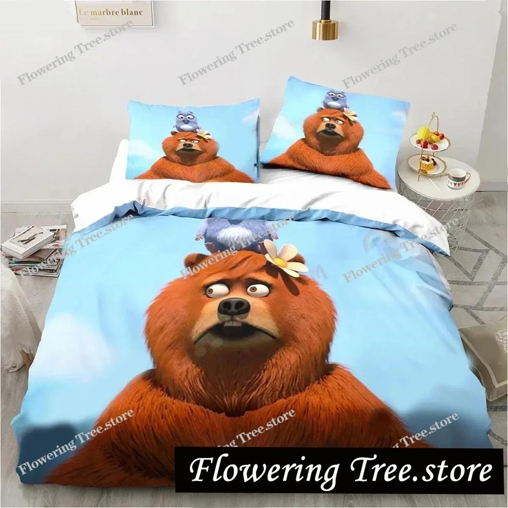 Cartoon Grizzy N Lemmings Bedding Set Duvet Cover Bed Set Quilt Cover Pillowcase Comforter king Queen Size Boys Adult029