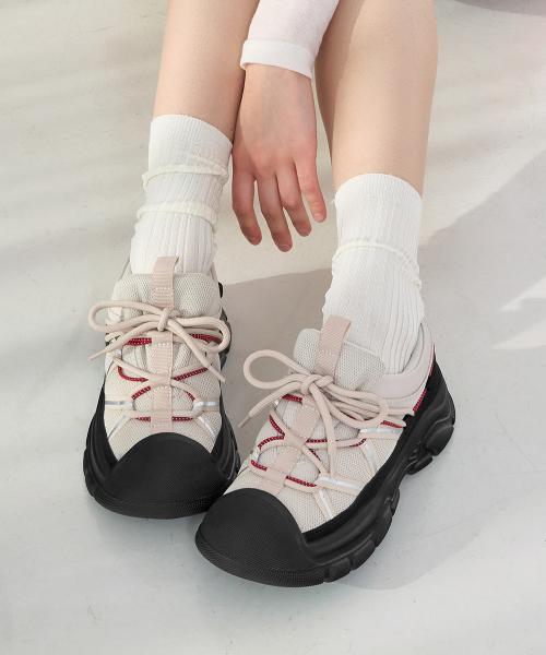 [ELCANTO] Matsu Women s Shoelace Point Gorpcore Sneakers LCWS03M613 Black-230