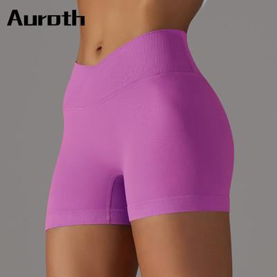 Auroth Nahtlose Workout Shorts Frau Hüfte Heben Sport Shorts Elastische Lauf Fitness Kurze Hosen