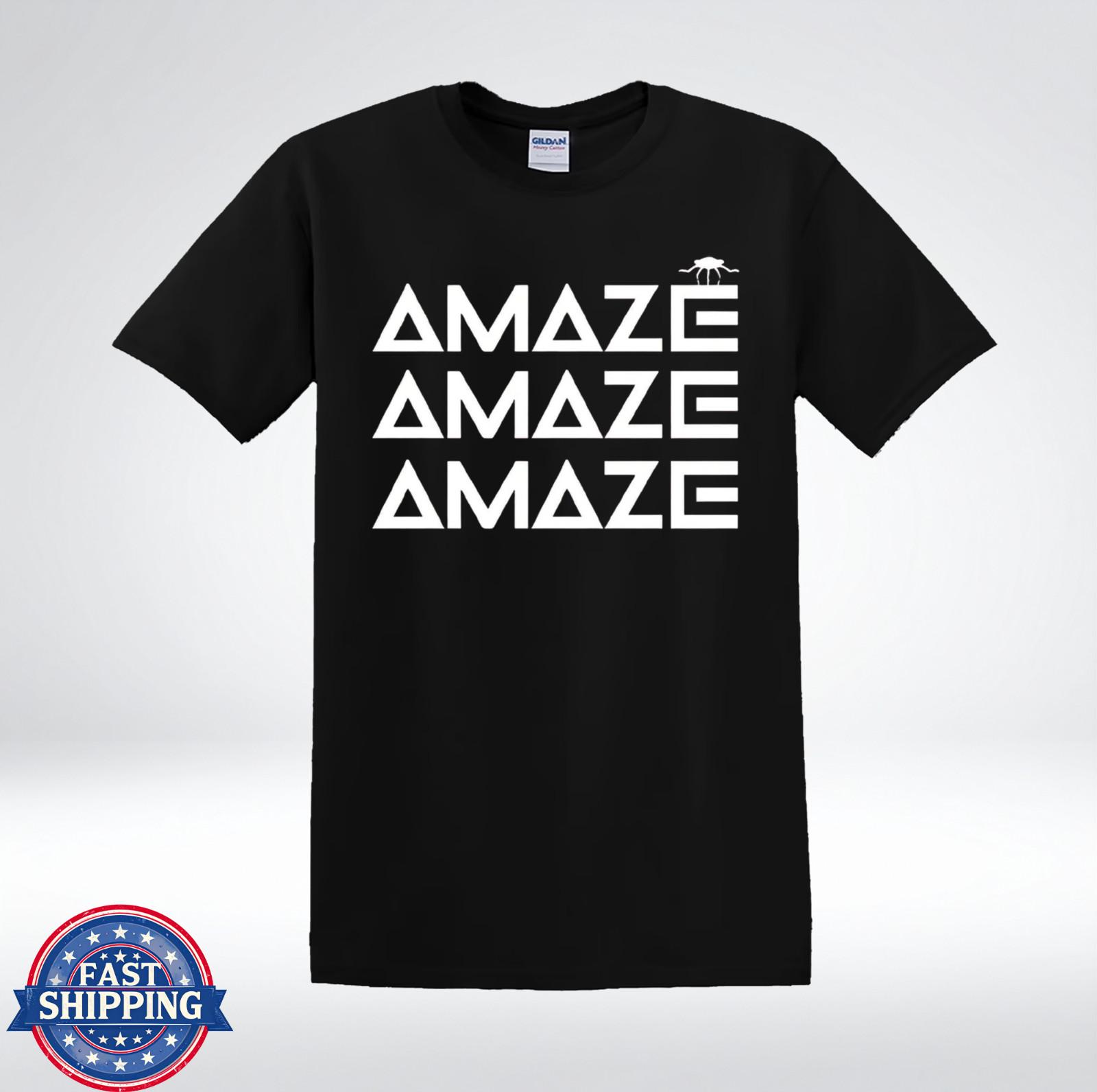 Amaze Streetwear Shirt Geometric Text Design Graphic Tee T-Shirt XXL