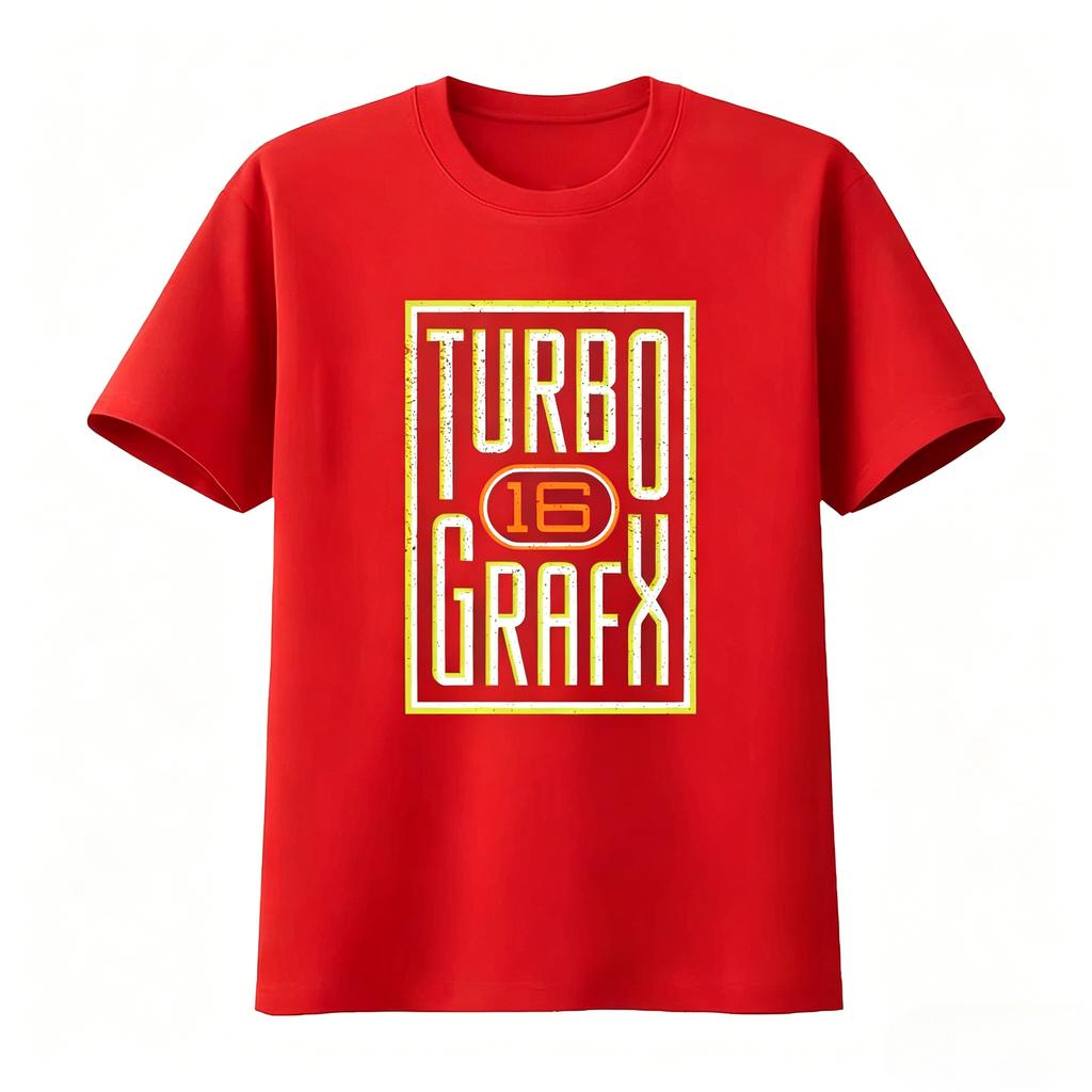 Retro Style Turbografx 16 Video Game System T Shirt for Gaming Enthusiasts Top Fashion Casual Unisexs Clothing Women 2026 Summer