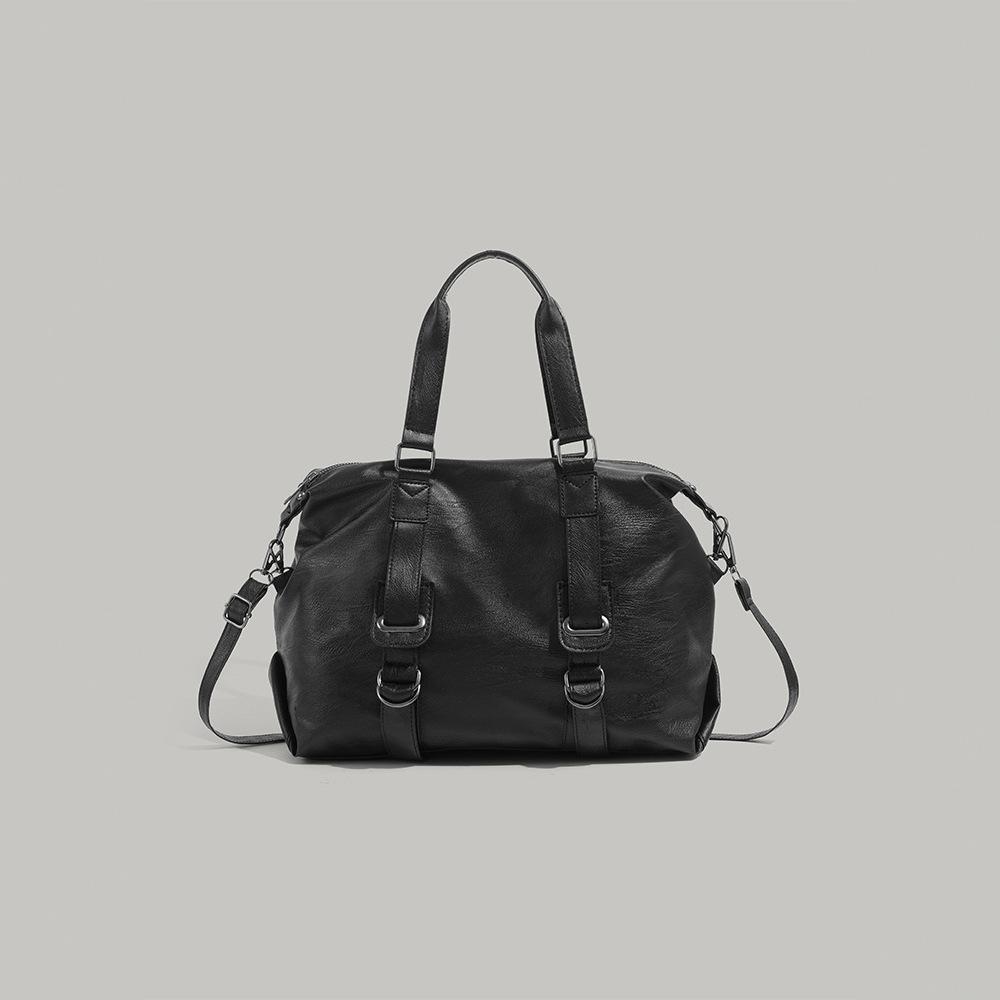 American retro single-shoulder crossbody tote bag 2025 new niche design daily commuter bag for women trendy чёрный