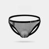 Men's Open Butt G-string Thong Briefs Sissy Underpants Mesh Middle Waist Underwear Sexy Solid Thongs Peni Big Pouch Panties