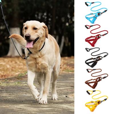 Arnés con correa para perros, chaleco de adiestramiento, cuerda con asa acolchada suave, suministros de tracción para perros pequeños y medianos, gatos.