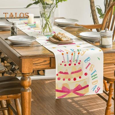 Doğum Günün Kutlu Olsun Masa Örtüsü Balon Konfeti Baskısı Masayı Isıdan ve Çiziklerden Korur Tekrar Kullanılabilir Masa Koruma Dekorasyonu Doğum Günü Partisi Masası