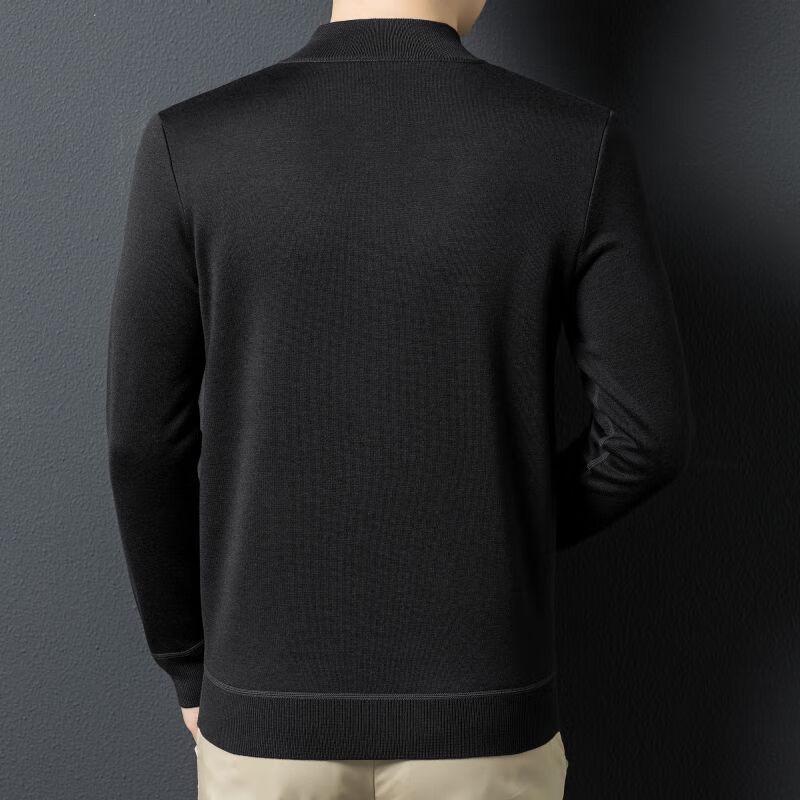 Fengxun Men's Autumn/Winter Half-Zip Mock Neck Solid Knit Sweater FXT5254