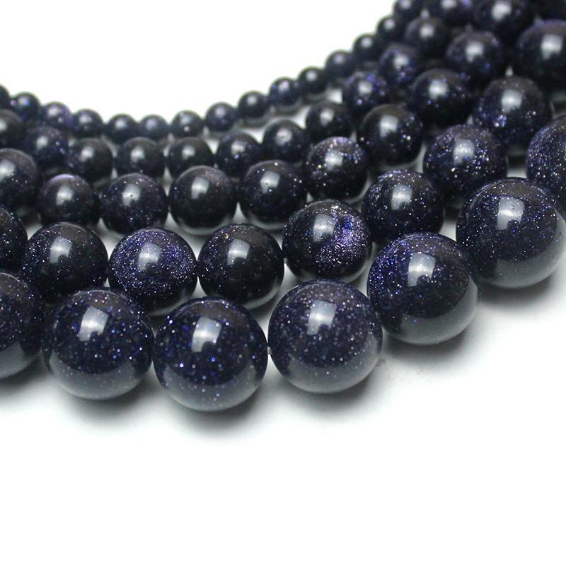 Beyond Crystal Blue Sandstone Round Beads for DIY Handmade Jewelry