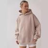 Damen Einfarbig Langarm Kapuzenpullover Sweatshirt Lässig Locker Sportbekleidung