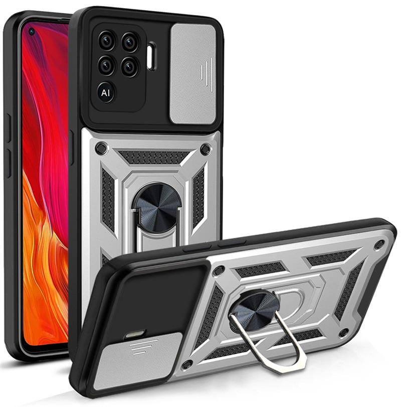 Nárazuvzdorné pouzdro Armor pro OPPO A94 4G A93 F17 F19 Pro Magnetický držák do auta Kryt s kroužkem pro Reno 4 5 Lite Fotoaparát Ochranný plášť