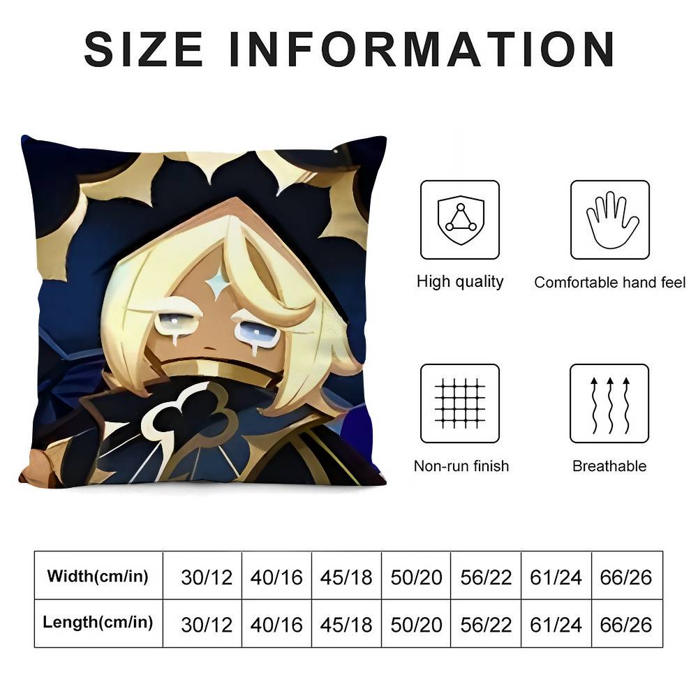 Game C-Cookie Run Kingdom Pillow Case Sofa Living Room Bedroom Double-Sided Printing Square Cushion Nap Time Pillow Case