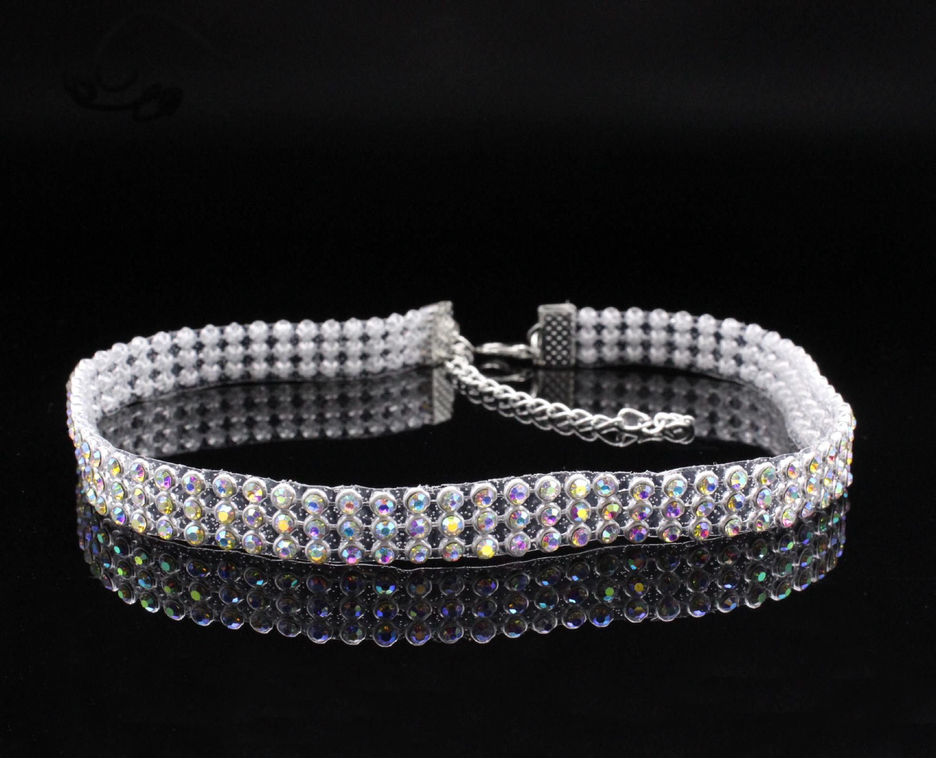European and American Fashion AB Rhinestone Choker Necklace - Full Rhinestone Design