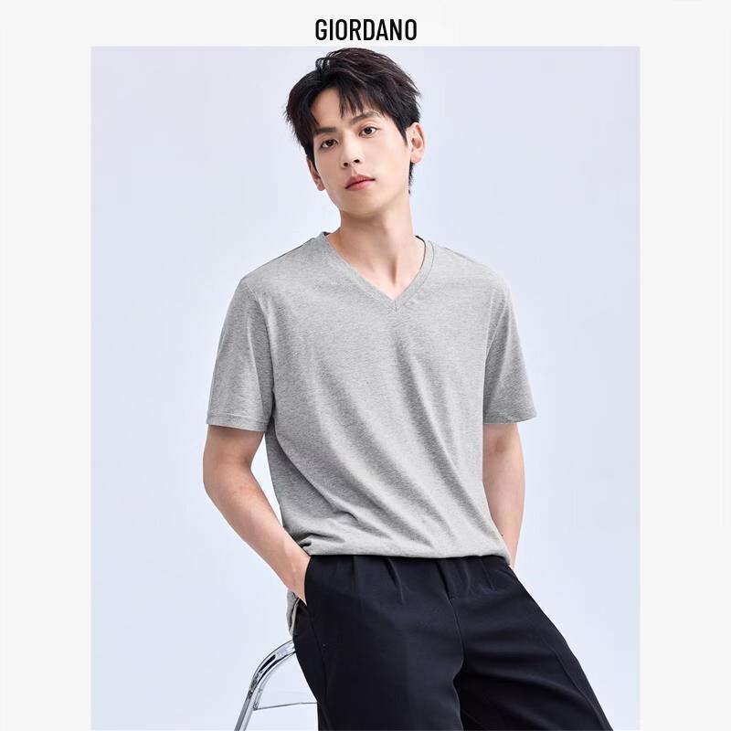 Giordano Men s Pure Cotton V-Neck T-Shirt XL