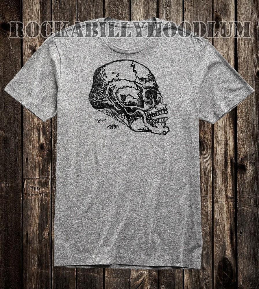 

Retro Novelty Tee T Shirt Hot Rod Motorcycle Punk Skull by GOSH 4XL