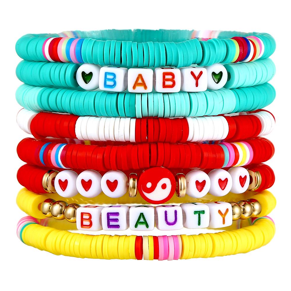 16-Piece Colorful Rice Bead Taylor Bracelet Set - Bohemian Swiftie Style