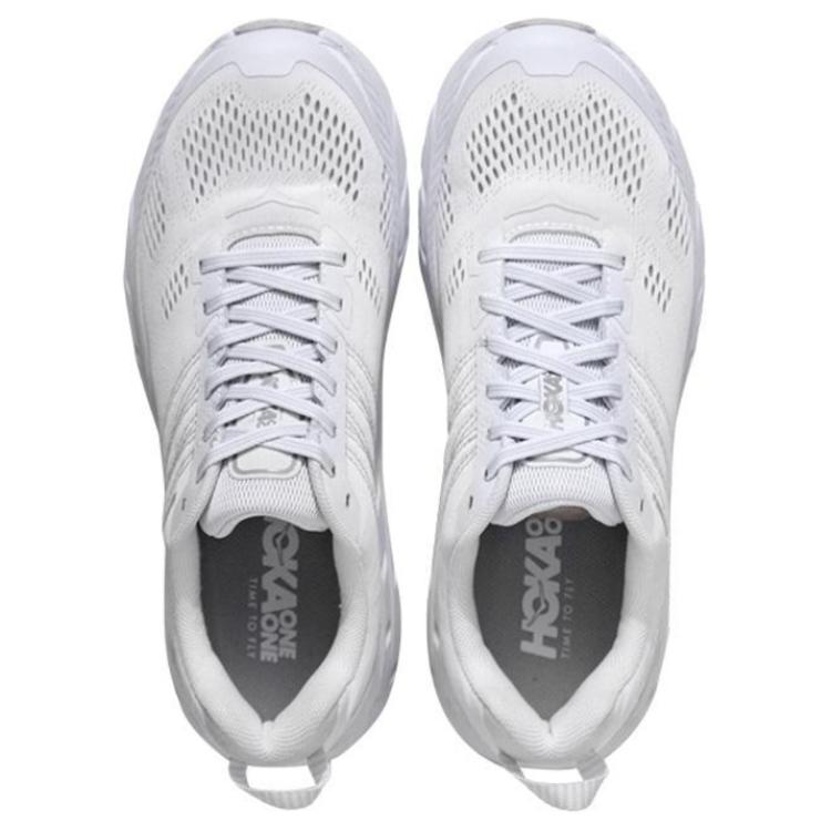 Hoka One One Clifton 6 Low Top Running Shoes Men Sneakers White 1102872-BWWH
