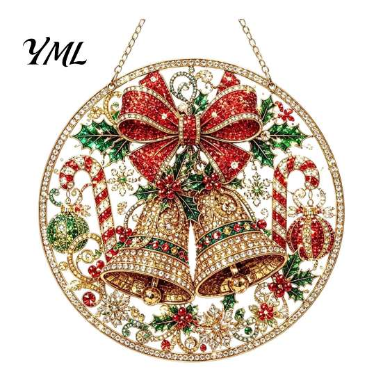 Innovative Holiday Gifts for Relatives Christmas Hanging Diamond Art Ornament, 2D Acrylic Pearl Painting Ornaments Tree Pattern Suncatcher,