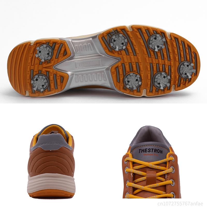 Waterproof Golf Shoes Women Spikes Golf Sneakers Gym Walking Shoes with Spikes Comfortable Training Golfing Spiked Shoes Leather