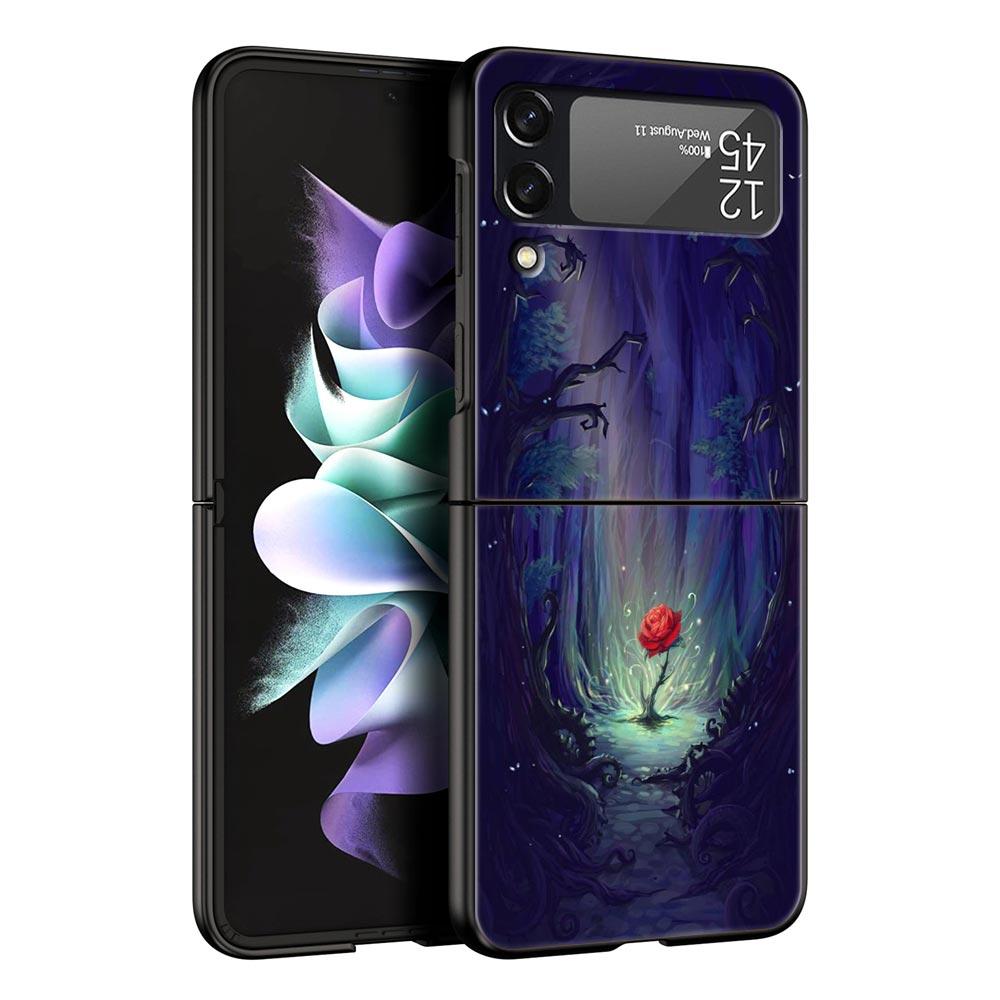 

Flower Red Roses Cool Fashion Phone Case For Samsung Z Flip3 Flip4 Flip5 Shell For Z Flip 3 Flip 5 4 5G Hard Folding Cover Galaxy Z Flip 5