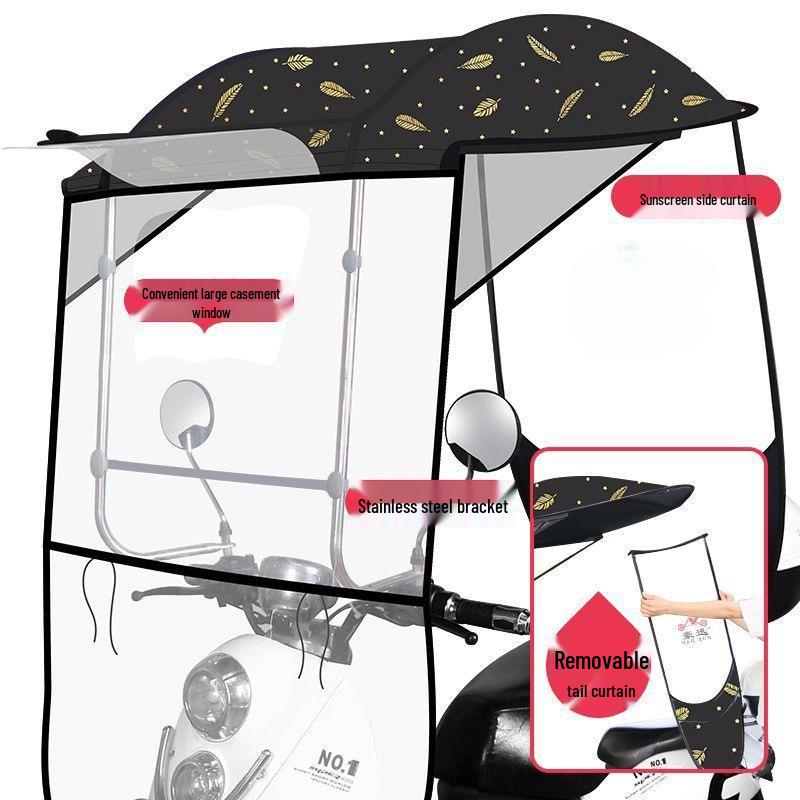 Parasole per Auto Elettrica: Tendalino Gonfiabile, Scudo Paravento Antipioggia, Copertura per Bicicletta e Motocicletta