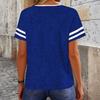 Women's Fashion V-neck Contrast Short Sleeve T-shirt Top