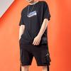 Li Ning Summer Printed Loose Round Neck Sports Short Sleeve T-Shirt Men Tops Black AHSQ561-3