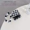 Luxury Checkerboard Sun Flower Beads Wristband Hand Bracelet Leather Phone Case For Samsung Galaxy Z Flip 4 Z Flip 3 Back Cover