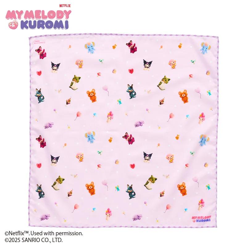 Sanrio Netflix MY MELODY & KUROMI Sanrio Characters Printed Handkerchief Purple