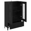 Highboard with Drawers Black Oak Effect 70 x 31 x 115 cm