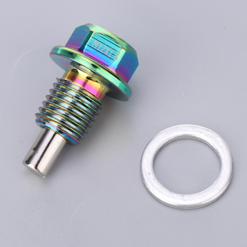 2 Pieces Engine Oil Pan Drain Bolt Screw W Gasket M12x1.5
