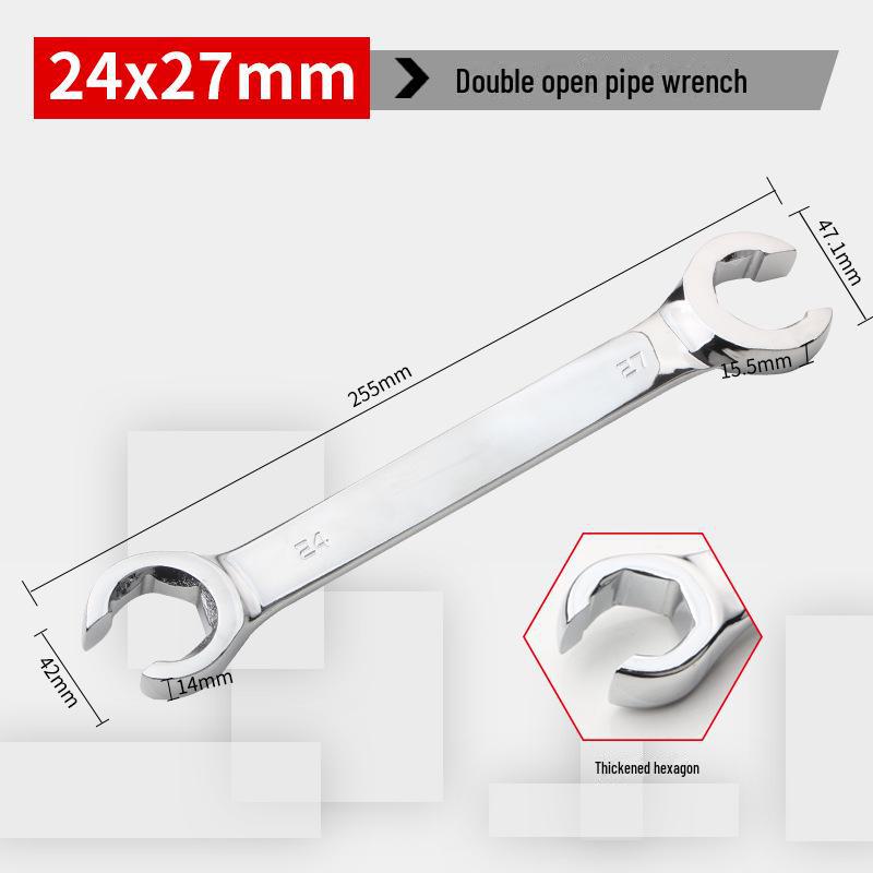 Dual Head Hex Open-End Wrench for High-Pressure Oil Pipe and Brake Pipe Disassembly
