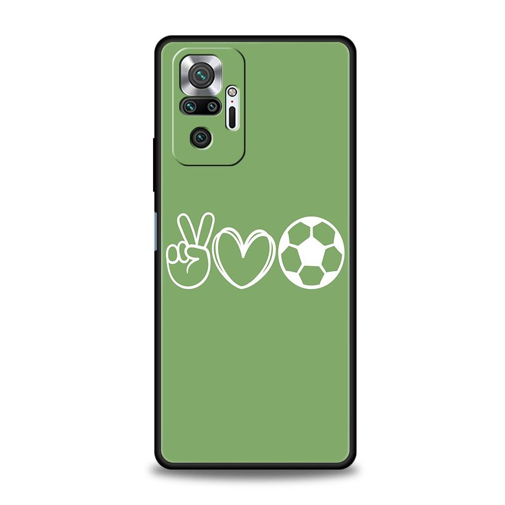 Phone Case For Xiaomi Redmi Note 14 13 12 Pro Plus 5G 9S 9 10 11 4G 14C 13C 12C 10C 9C 9A Soft Cover Soccer Heartbeat