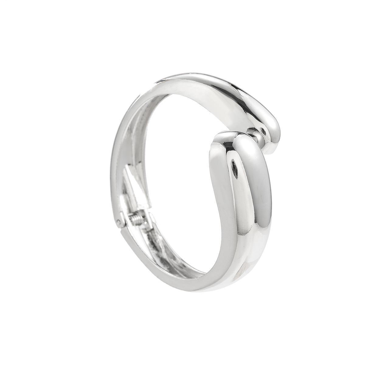 

Изысканный европейско-американский глянцевый открытый браслет в форме капли воды серебряный