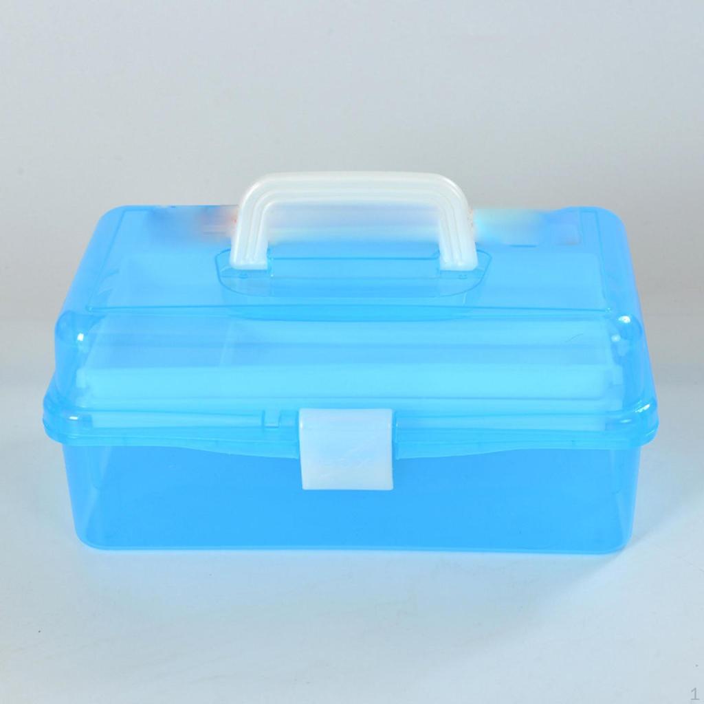 Plastic Portable Handled Storage Box, Multipurpose Organizer and Case for Cosmetic,
