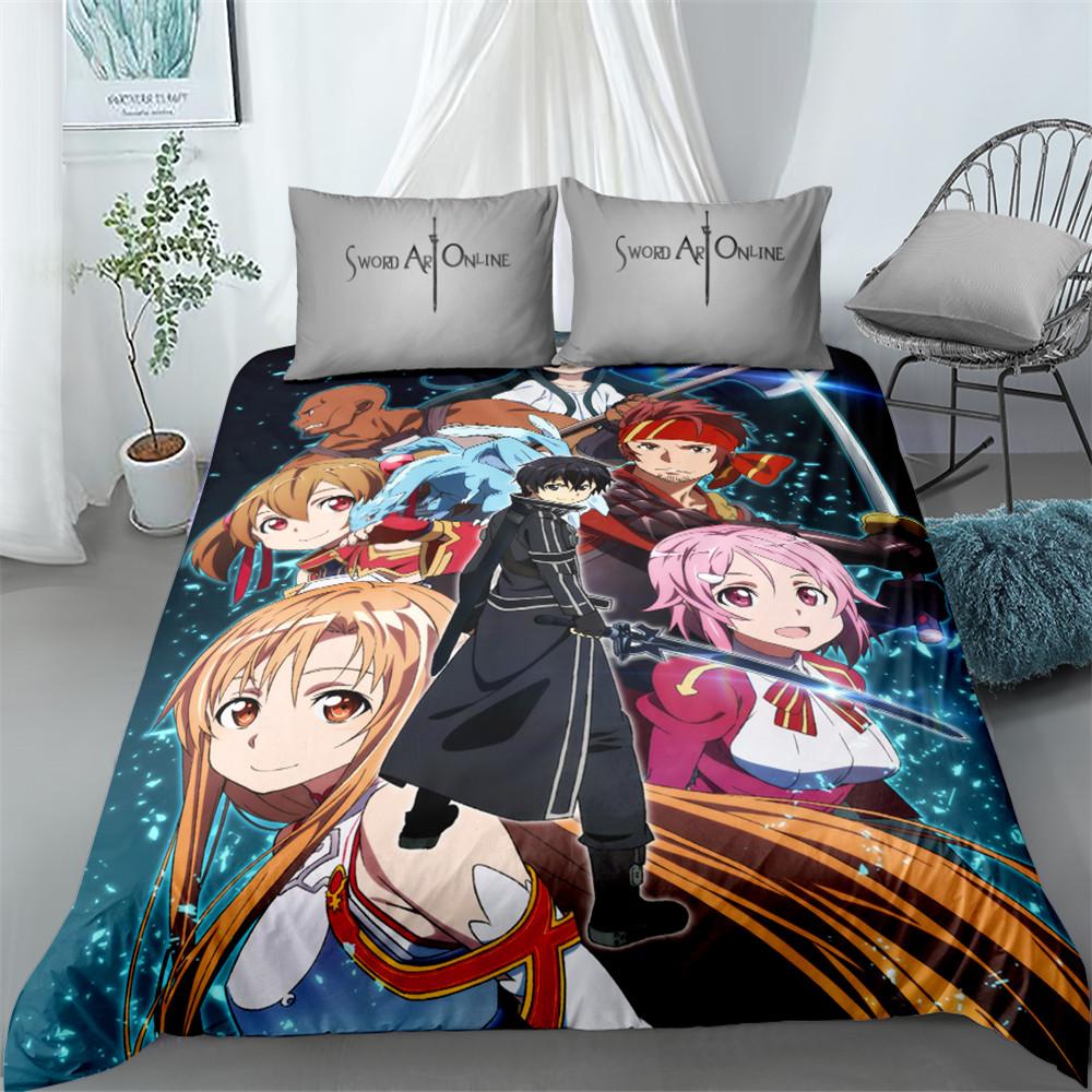 Memorable Game Comforter Cover Collection UK Twin Size Size Double Size King Size US Twin Size Full Queen Size Sword Art Bed Linen Collection