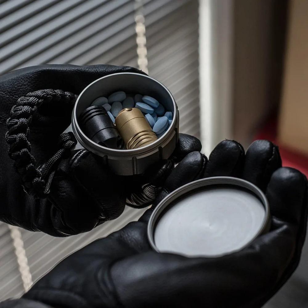 Tragbare wasserdichte Aufbewahrungsbox, rund, Edelstahl, Outdoor-Gehäuse, Tank, kleiner Behälter, Lager, Gesundheit, Pillenflasche