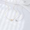 Sterling Silver Simple Diamond-set Love Interlocking Necklace Female Korean Version Classic Temperament Heart-shaped Versatile Collarbone Chain