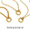 MamacitaSlay DIY Spring Buckle Single Chain Paper Clip Chain Necklaces For Women Stainless Steel Jewelry Accessories For Women